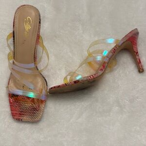 Pink Heels 10 with Iridescent Straps